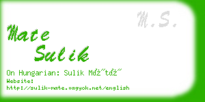 mate sulik business card
